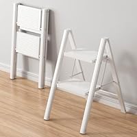 BREENHILL Step Ladder, Folding 2 Step Stool with Wider Anti-Slip Pedal, Portable Lightweight Ladder for Home Kitchen Office 150KG Max Loader