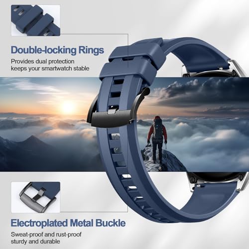 Image of XMUXI 22mm Watch Strap Compatible with Huawei Watch GT6 Pro GT 6 /5 /4 /3 46mm Straps Quick Release for bip 6 /Venu3 /Venu4 45mm /Vivoactive 4,Galaxy Watch 3 45mm Silicone Bands (NO WATCH)