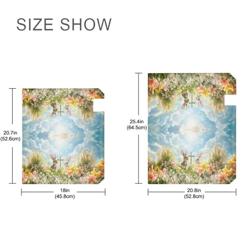Image of Wamika Happy Easter Day Eggs Bunny Mailbox Cover Standard Size Welcome Spring Flowers Lily Magnetic Mailbox Covers Garden Yard Porch Mail Boxes Cover Holiday Decorations 21 inch L x 25 inch W