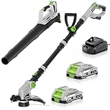 ALDIPRO 2-in-1 Cordless String Trimmer & Leaf Blower, 21V Lightweight Electric Weed Wacker with Auto-Feed Spool, 2 Batteries & Fast Charger – Perfect for Lawn Edging, Patio, Deck, Garden