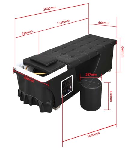 MKYOKO Shampoo Bed, Beauty Bed for Barber Shop and Hair Salon, Head Treatment Bed, Beauty Bed for Beauty Salon, Flat-Laying Thai Massage Beauty Salon Intelligent Beauty Bed,Brown - Image 2