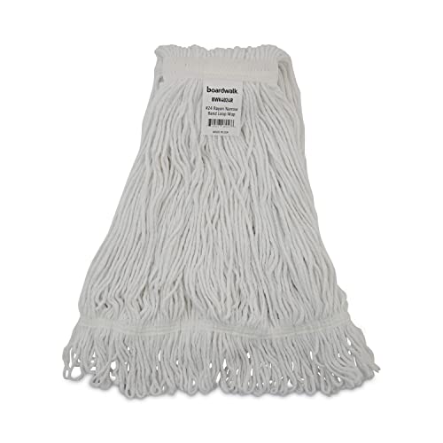 Image of Boardwalk Pro Loop Web /Tailband Wet Mop Head, Rayon, #24 Size, White, 12 /Carton