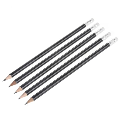 Personalized Engraved Wooden Pencils with Rubber Laser Cut Wood Pencil for Wedding Gift Favors Baby Shower Decor Pencils for Students Children (50p,Black)