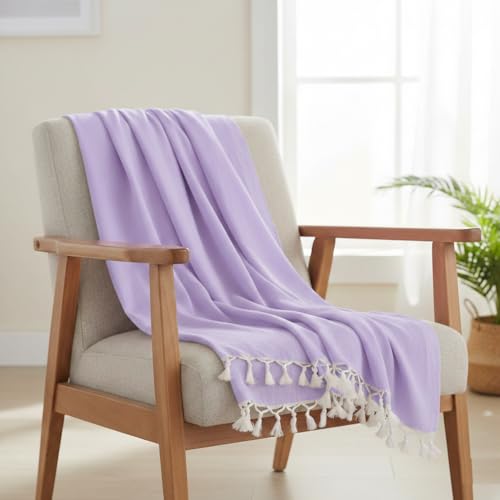 Image of Soft Dull Cotton Bhagalpuri Chadar for Summer | Lightweight and Breathable Chadar for Sleeping | Odhne Wali Chadar for All Season Use Blanket (Purple)