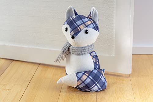 Giftcraft Fox Door Stoppers, Abby And Frankie Fox Door Stoppers, Two Christmas Plush Fox Doorstoppers In Tan And Blue Plaid, Plush Fox Home Decor Doorstops #TOP6
