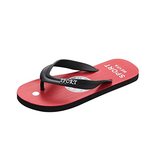 Preisvergleich Produktbild Badelatschen Zehensandale Herren Zehentrenner Sommer Outdoorschuhe Schwimmbadschuhe Beach Strandschuhe Badeschlappen Erwachsene Badeschuh Sport Hausschuhe Dusch- & Badeschuhe LMMVP (40 EU, Rot)