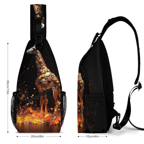 Colorful Giraffe Sling Bag Sport Backpack Hiking Daypack miniatura 2