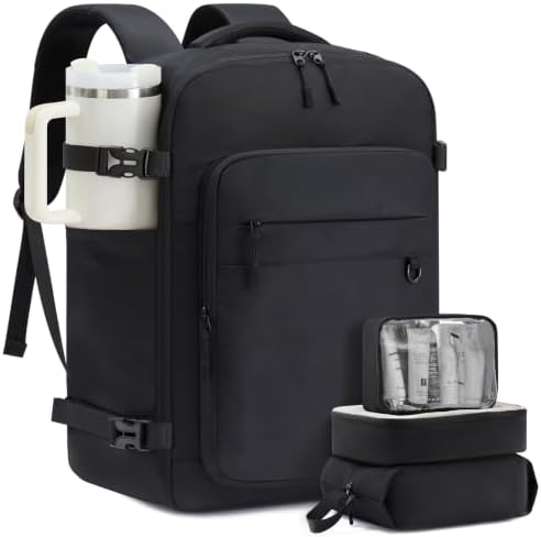 LOVEVOOK Handgepäck Rucksack Flugzeug, Easyjet Reiserucksack Damen 45x36x20 | 40L Groß Travel Backpack mit 3 Packing Cubes, Wasserdicht Weekender Damen, Carry on Kofferrucksack mit