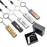 1 PCS Custom Whistle Emergency Whistles Keychain Rape Whistle 121db Safety Whistle with Lanyard Stainless Steel High Decibel Whistles Hiking Pets Training Coach Sports