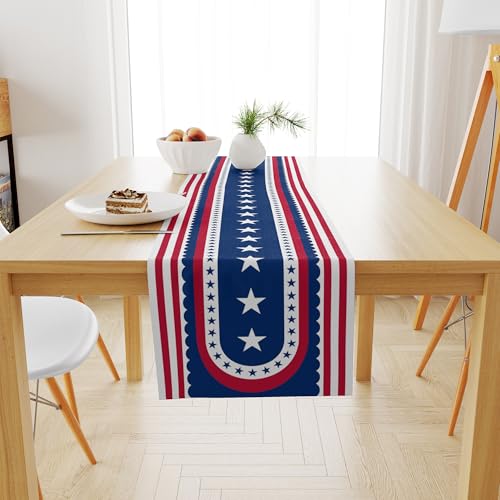 OHOME 4th of July Decorations - Patriotic USA Stars Table Runner for Home | Memorial Day Decorations - Fourth of July Accessories Decor Party Supplies Indoor Outdoor - 250 Anniversary USA Merchandise by OHOME - Image 4