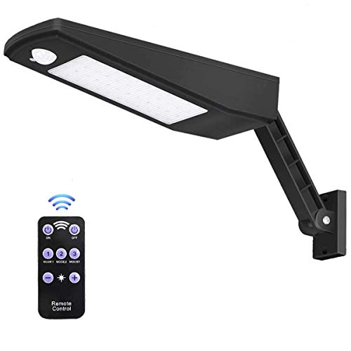 1000lm 66leds 5000mah Solar Flood Lights Outdoor Motion Sensor with Remote Controller 3 Lighting Modes Adjustable Bracket Solar Porch Light IP65 Pool Light for Garden,Yard,Shed,Garage,Driveway