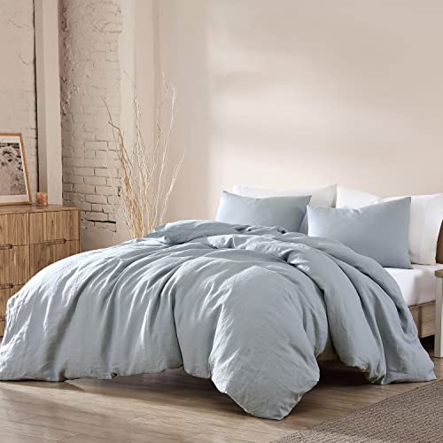 Riverbrook Home Washed Linen Comforter Set, Twin, Logan - Light Blue, 2 Piece Set