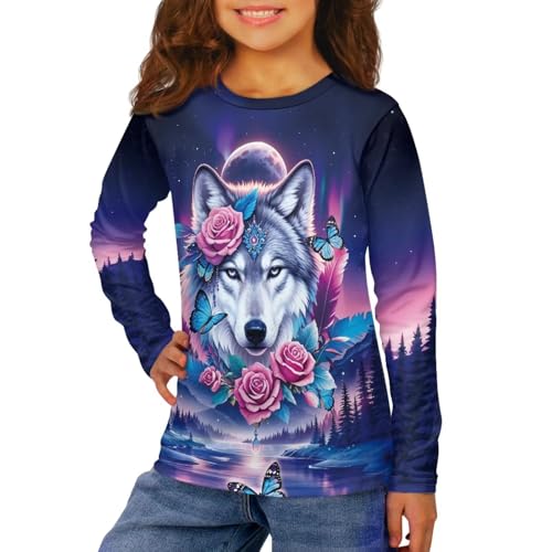 Image of Uourmeti Girls Graphic Tees Long Sleeve T Shirts for Teens Casual Tshirts Junior Sportswear Fall Tops