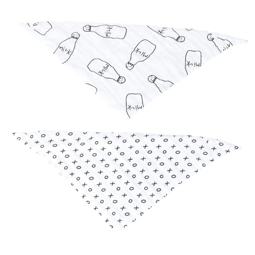 Kisangel 2 Piezas babero paños de muselina eructar pequeño muselina extra babear toallas de baba infantil toallas de saliva de algodon toalla absorbente de agua algodón Negro