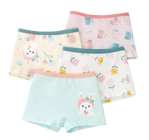 Umeyda Kids Little Girls Underwear Toddler Baby Cotton Soft Briefs Panties Cartoon Big Girls Undies 3-10 Years (Pack of 4)
