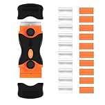 Double Edged Glass Scraper for Cleaning – Razor Blade Scraper with 10 Metal + 10 Plastic Blades, Super Scraper Tool Non Scratch for Window, Ceramic Hob, Oven, Cooktop, Sticker or Paint Removal