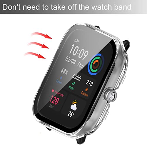 Msm-case Pack of 2 with Tempered Glass Screen Protector Protective Case Compatible with Amazfit GTS 4 Mini - Image 3