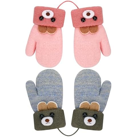 Zuimei Kids Knitted Gloves with Plush Lining Cover