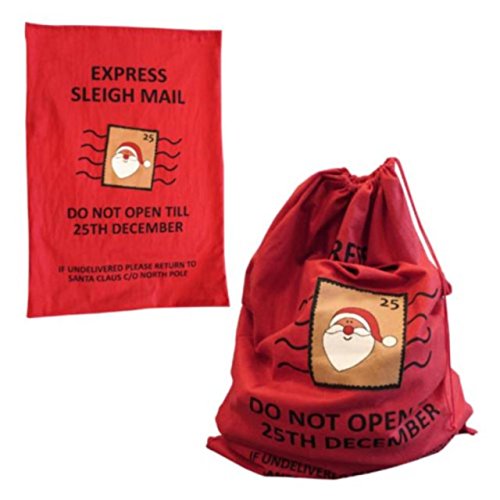 The Home Fusion Company Giant Felt Present Sack Express Sleigh Mail Santa Stamp 100cm