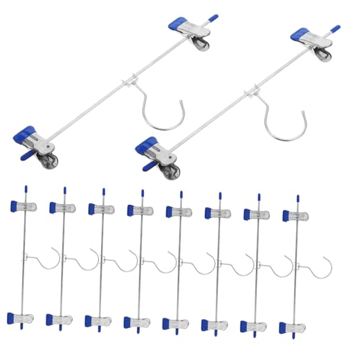 ULTECHNOVO 10pcs Metal Pants Hangers with Clips Clips for Space Saving Wardrobe Organization Swivel Hook for Easy Access for Shorts and Trousers