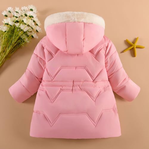 Girls Winter Parka Coat Removing Hats and Gloves Thickened Snowsuit Kids Warmth Comfortable Outerwear with Pockets2
