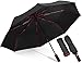 WINOK by Amazon - Auto Regenschirm Sturmfest mit UV Schutz, Taschenschirm Windproof Auf-Zu Automatik 210T Nylon Umbrella Wasserabweisend Teflon-Beschichtung UV Kompakt Reise Golfschirm - Schwarz