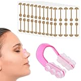 KIRZAX 10 Nasenaufkleber+1PCS Nose Shaper Lifter Clip,Nose Clip Nasenclip,Kreieren Sie eine perfekte...