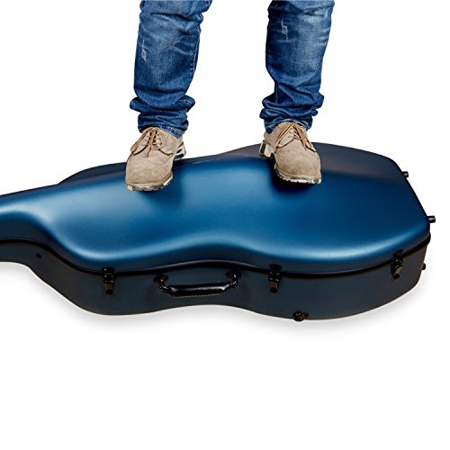 Crossrock Professional 4/4 Carbon Fiber Cello Case | 6lb Ultra-Light TSA-Approved Hardshell | Adjustable Magic Pads & Anti-Scratch Cover | Symphony Midnight Blue Finish