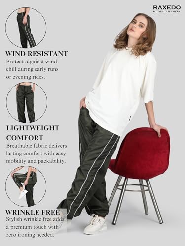 Image of Parachute Pants for Women - Water-Resistant Cargo Pants for Women | Stylish Activewear for Travel, Office, Gym, Trekking & Everyday Comfort | Korean Pants for Woman