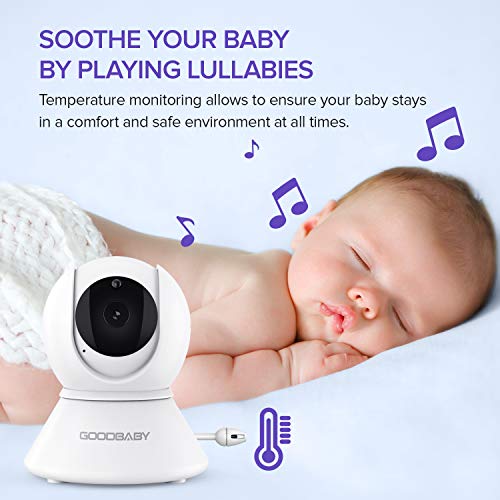 Baby Monitor with Remote Pan-Tilt-Zoom Camera|Keep Babies Safe with 3.5” Large Screen, Night Vision, Talk Back, Room Temperature, Lullabies, 960ft Range by GoodBaby SM35PTZ