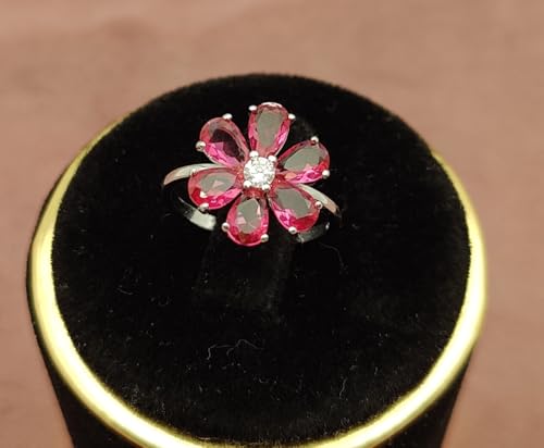 Image of Sterling Silver Ruby Ring for Women /Girls, 925 Stamp And Certificate Of Authenticity, Size 12