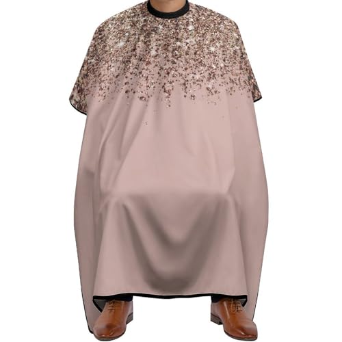 Cape de barbier rose avec encolure réglable pour éviter les cheveux dans le cou