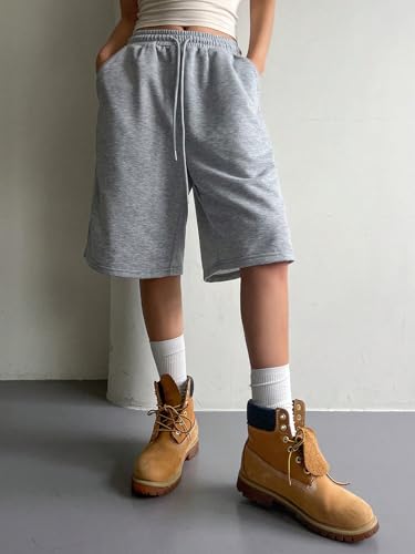 Image of dockstreet Straight Wide fit Long Length Cotton Shorts with Two Side Pockets for Women /Trending Multi Pocket Style, Relaxed Casual Shorts for Women