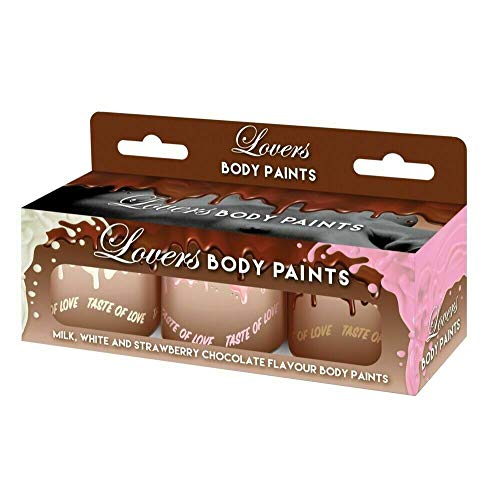 Lovers Body Paints Edible Paint Milk, Dark & Strawberry Flavour Chocolate Couples Gift, Valentine's Gift