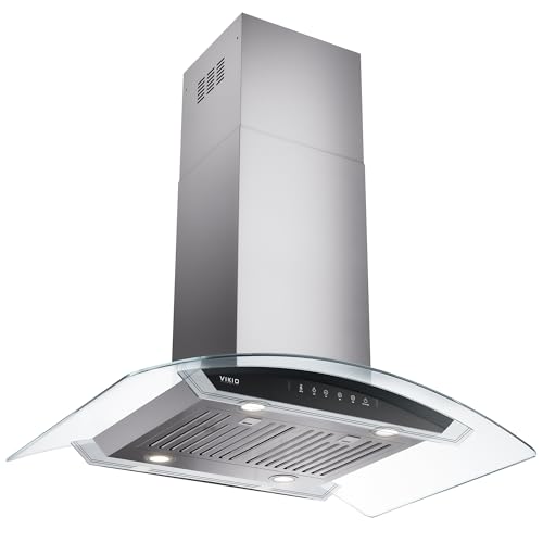 Image of 36 inch Island Range Hood, 1200 CFM Upgraded Range Hood with 3 Speed Fan