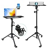 Projector Stand, Laptop Tripod Stand for 29" to 69", Projector Tripod with Mouse Tray & Wheels, Adju