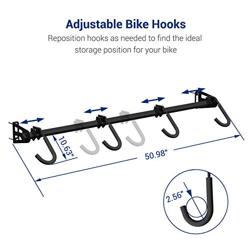 FLEXIMOUNTS-4-Bike-Storage-Rack-Wall-Mounted-200lbs-Load-Black-Fits-Various-Bicycle-Sizes-Adjustable-Heavy-Duty-Storage-Hanger-Wall-Mount-for-Home-Garage