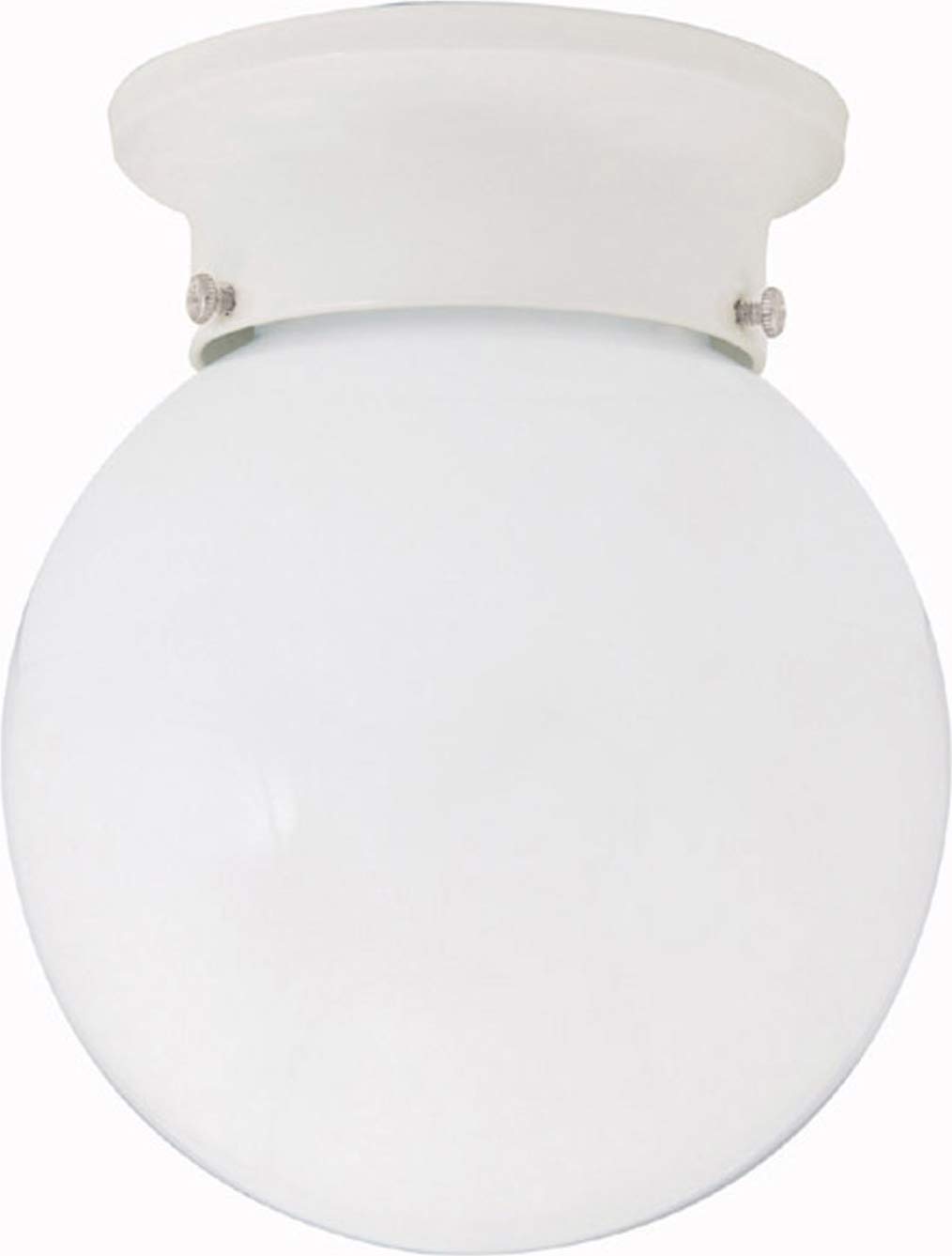Capital Lighting 5569WH Globe White Glass Orb Flush Mount, 1-Light 60 Watts, 7" H x 6" W, White
