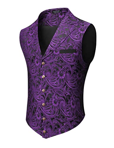 Gilet de costume homme steampunk violet gilet chic pour costume trois pièces