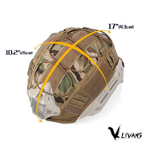 Livans Helmet Cover, Tactical Multicam Helmet Cover Combat Helmet Cloth For Mh/Pj/Bj Fast Helmet Bump Helmets, Airsoft Paintball Hunting Shooting Gear Fast Helmet Cover #TOP3