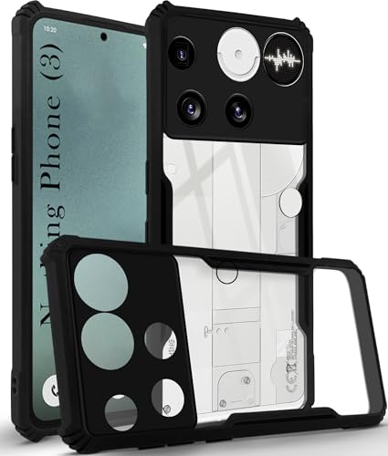 Image of Jkobi Hybrid Back Cover Case for Nothing Phone 3 (Shockproof with Polycarbonate Clear Panel | Professional Black)