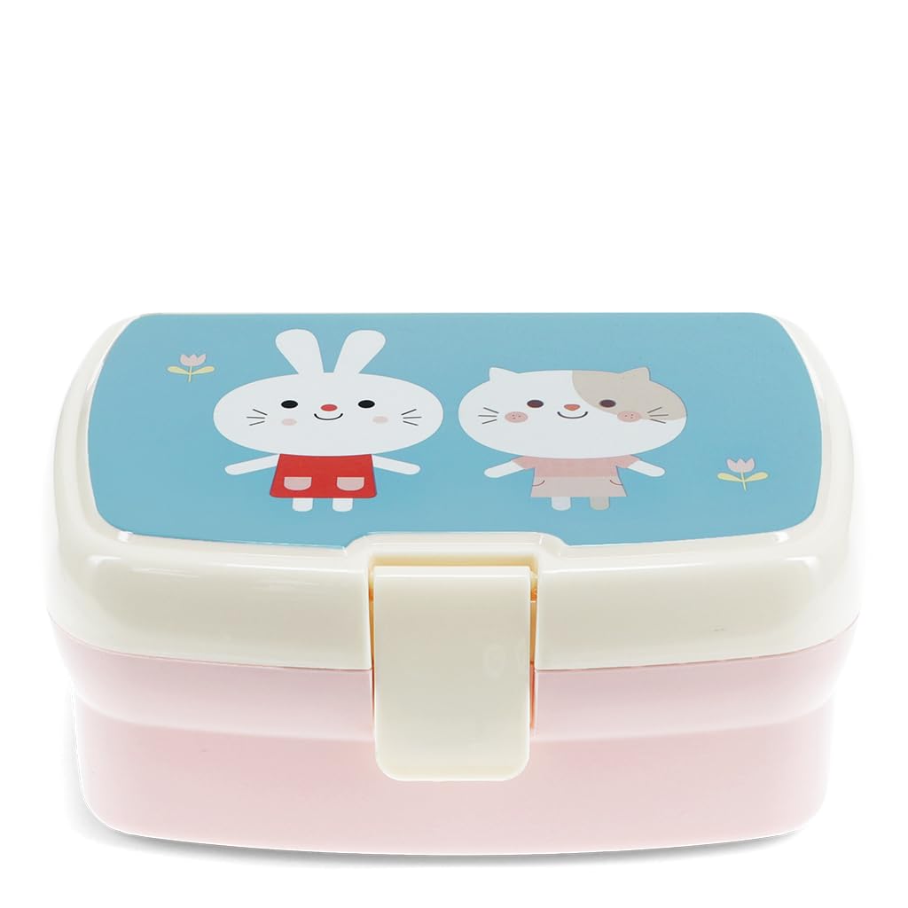Rex London Kids Lunch Box, Bento Box with Compartments, Small Lunchbox for Pack Lunch, Sectioned Food Container, Durable Lunch Box for Kids School Meals and Snacks