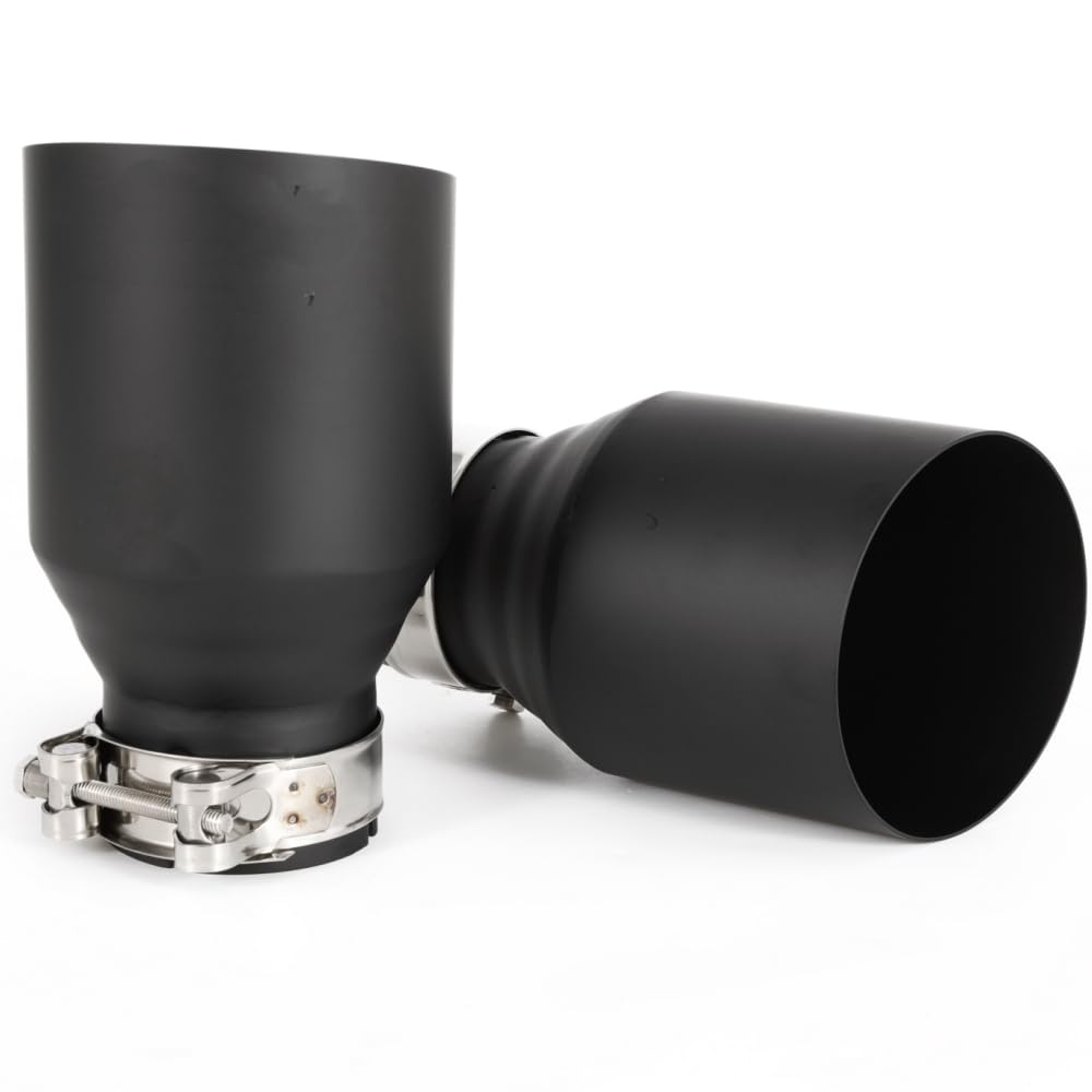 tłumik końcowy Pasuje do rury wydechowej Mitsubishi Mazad ze stali nierdzewnej rura wydechowa samochodu pojedynczy prosty czarny tłumik(57MM IN 101MM OUT)