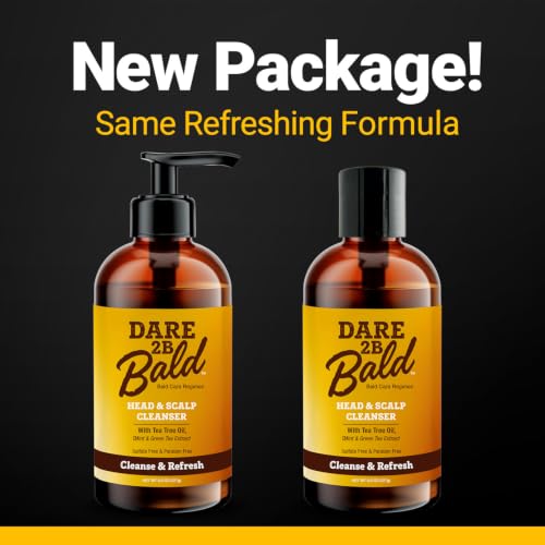 Image of Dare 2B Bald High Time Head & Scalp Cleanser | Bald Head Care | Scalp Shampoo & Moisturizing Exfoliator | Tea Tree Oil & Mint Green Tea Formula | 8 fl oz