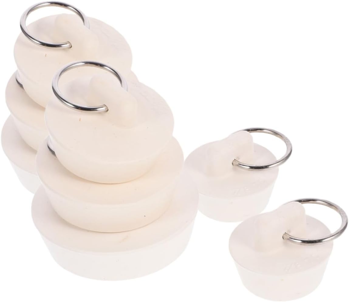 8pcs Rubber Drain Stopper Set Bathroom Sink Plug Replacement Bathtub Drain Stopper with Pull Ring Multipurpose Seal for Kitchen Laundry Sizes