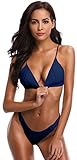 🍍Zweiteiliger dreieckiger badeanzug， das rückenfreie Bikinioberteil bietet guten Komfort. Zeigt ein schönes Schlüsselbein und fügt ein charmantes rückenfreies Temperament hinzu. Um eine angenehme passform und einen schicken Look zu erzielen, formen Sie Ihren körper und lassen sie schlanker aussehen.