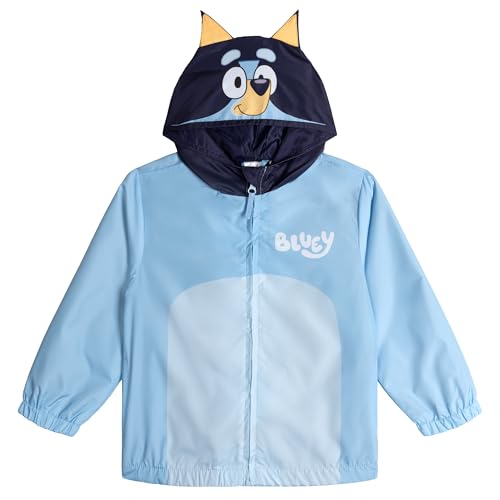 Bluey Toddler Boys Zip Up Cosplay Windbreaker Jacket Blue 2T