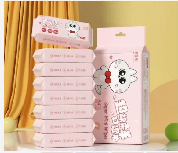64 pcs Mini Wet Wipes Disposable Travelling Tissue Personal Care-image-43