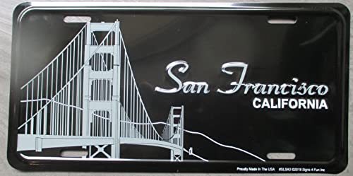 Hotrodspirit – Black Number Plate Francisco Bridge California Deco USA Embossed License Plate