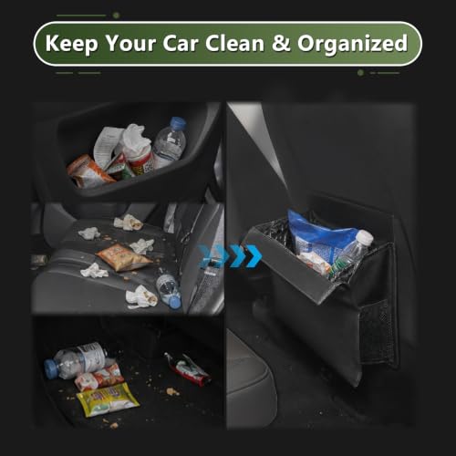 Image of for Car Trash Bag for 2020-2026 Ford Escape Rear Seat Hanging Trash Can with Magnetic Closure PU Leather Trash Bin Foldable Garbage Bag & Organizer